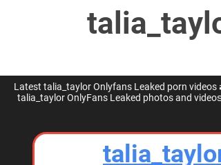 talia taylor of leaks|talia